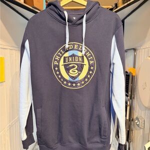 Philadelphia Union Fanatics Navy and Light Blue Hoodie size large